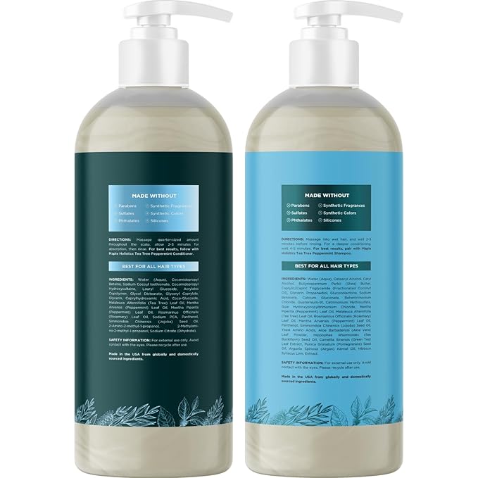 Tea Tree Mint Shampoo and Conditioner - Tea Tree Rosemary Mint Shampoo and Conditioner Set Sulfate Free for Daily Clarifying and Dry Scalp Care - Paraben and Sulfate Free Shampoo and Conditioner 16oz-VivaGrace Women