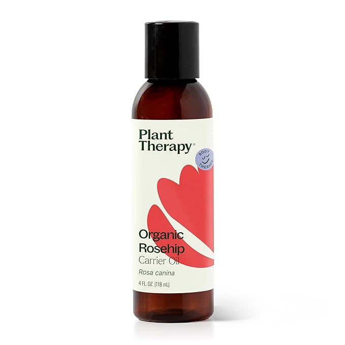 Plant Therapy Organic Rosehip Carrier Oil 4 oz For Skin and Hair Cold Pressed Supports Skin Hydration Fine Lines & Wrinkles Extra Virgin, Vitamins A and E & Essential Fatty Acids-VivaGrace Women