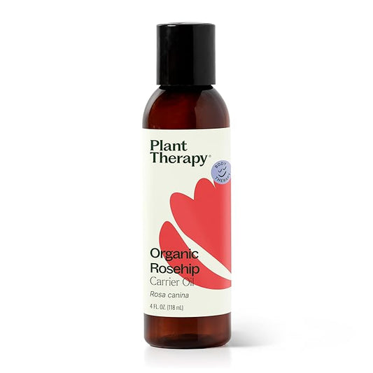 Plant Therapy Organic Rosehip Carrier Oil 4 oz For Skin and Hair Cold Pressed Supports Skin Hydration Fine Lines & Wrinkles Extra Virgin, Vitamins A and E & Essential Fatty Acids-VivaGrace Women