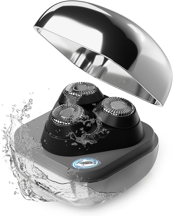 Facial Hair Removal for Women, 3D Floating Blade Rotary Razor, Wet/Dry Electric Shaver, Portable & USB Rechargeable Epilator Hair Remover for Face, Upper Lip, Chin, Arms & Legs (Silver)-VivaGrace Women