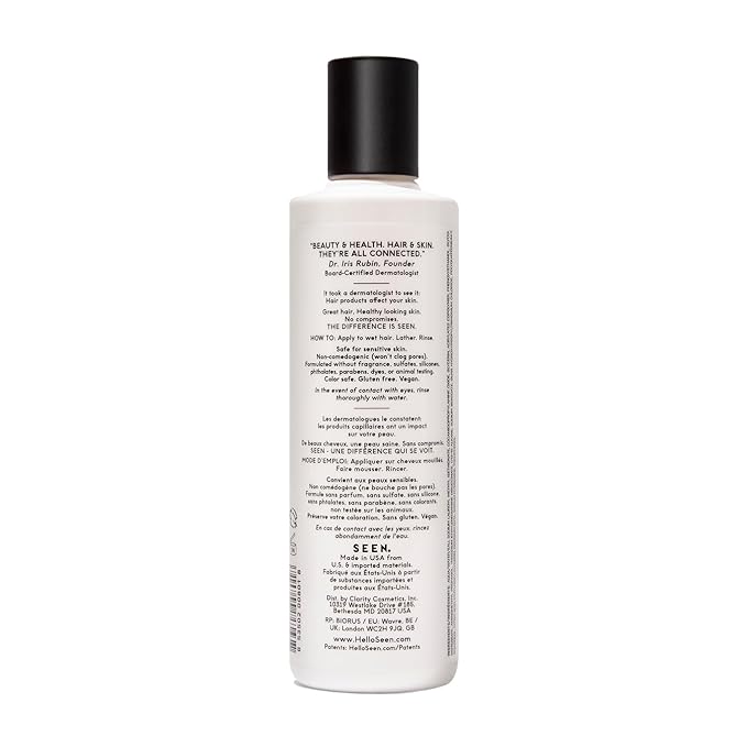 SEEN Shampoo, Fragrance Free - Non-Comedogenic & Sulfate-Free Hair Shampoo- Dermatologist-Developed - Safe for Sensitive, Eczema & Acne Prone Skin-VivaGrace Women
