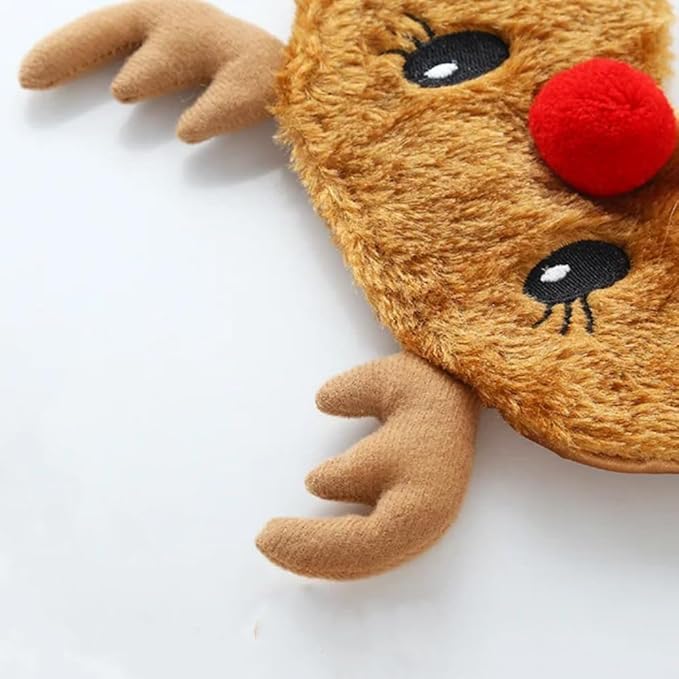 Cute Eye Mask for Sleeping Plush Cartoon Animal Sleep Plush Eye Mask Relaxation Suitable for Travel Family Party Toys for Christmas Elk Deer-VivaGrace Women