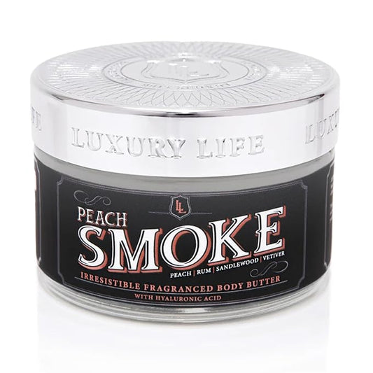 LUXURY LIFE BUTTER - Irresistibly Scented Body Butter with Hyaluronic Acid for Ultimate Moisture. Luxurious Natural Fragrance. Hydrates for a Non-Greasy Glamorous Glow, Peach Smoke, 5 oz.-VivaGrace Women