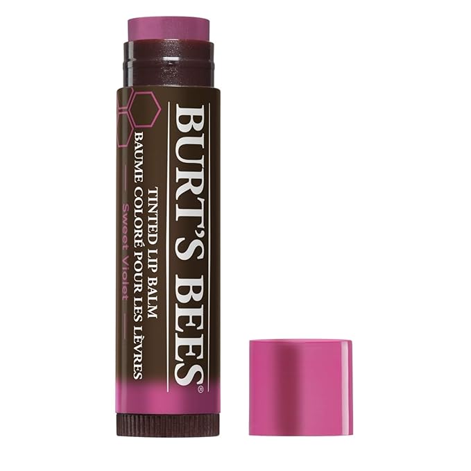 Burt's Bees 100% Natural Tinted Lip Balm, Sweet Violet with Shea Butter & Botanical Waxes - 1 Tube-VivaGrace Women