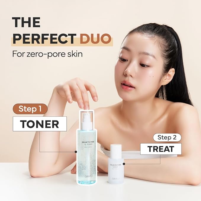 SAM'U Galacto Pore O2 Toner, Exfoliating & Pore-Tightening, Oxygen Bubble Galactomyces Toner, Hydrating for Sebum Control & Suitable for All Skin Types, Korean Toners, 6.08 Fl. Oz-VivaGrace Women