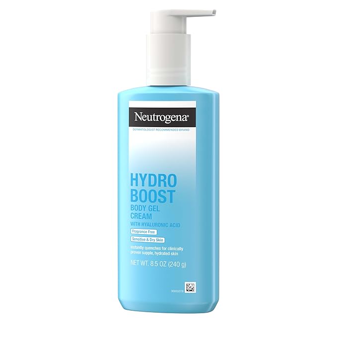 Neutrogena Hydro Boost Body Gel Cream Moisturizer with Hyaluronic Acid, Hydrating Lotion For Sensitive Skin, Fragrance Free, 8.5 oz-VivaGrace Women