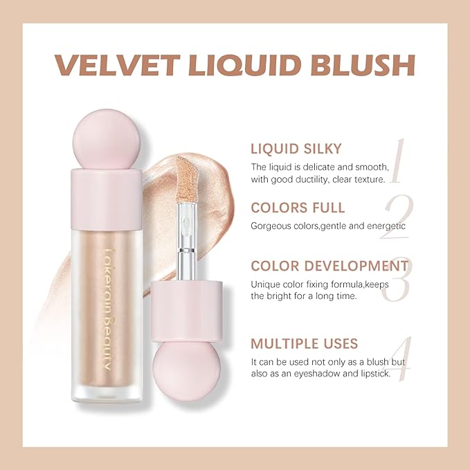 Erinde Liquid Highlighter Makeup, Face Highlighter Bronzer Makeup Stick, Natural Glossy Finish, Lightweight Blendable Silky Smooth Cream Face Illuminator Makeup, Cruelty-free, 02# STARLIGHT-VivaGrace Women