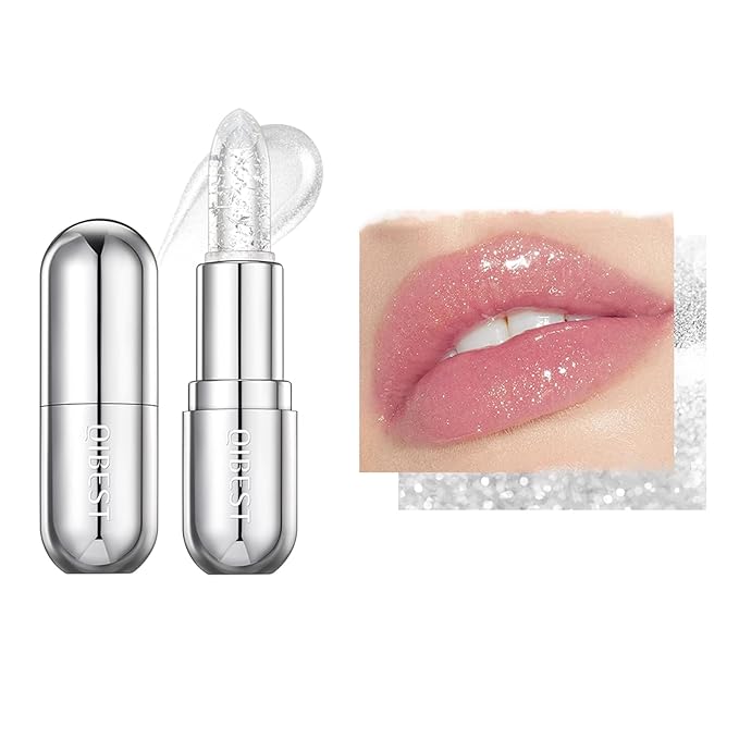 Glimmer Balm, pH Lip Balm, Magic Color Changing pH Lipstick, Moisturizing Tinted Lip Balm, Lip Glowy Balm, PH Reacting Lip Balm, Hydrates & Plumps, Pink Shimmer Lipstick (01# Colourless)-VivaGrace Women