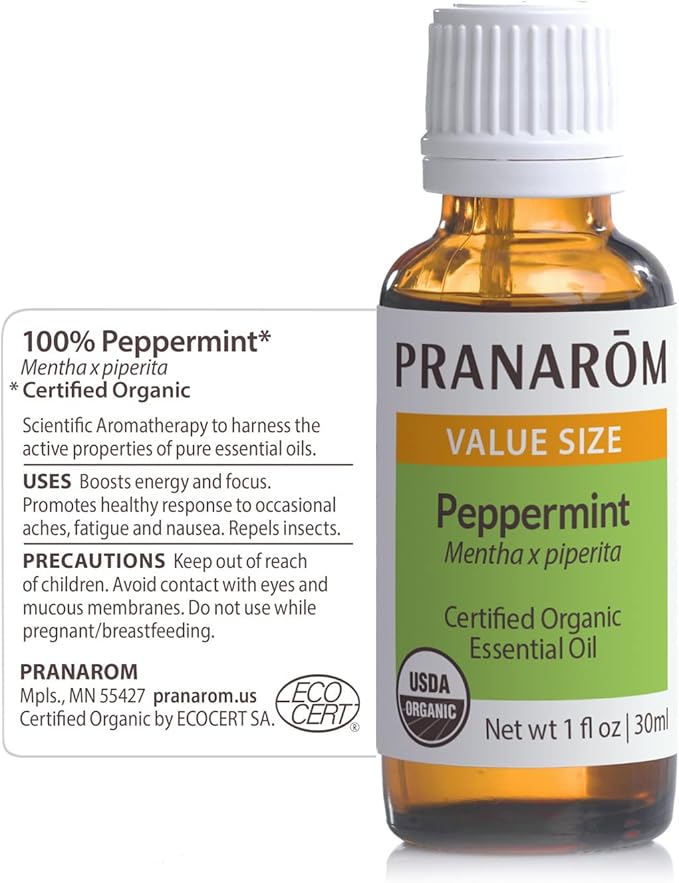 Pranarom USDA Certified Organic Peppermint Essential Oil (30ml), 100% Pure Undiluted Therapeutic Grade from India for Aromatherapy, Diffuser, Topical, Cooling, Massage & Relaxation-VivaGrace Women