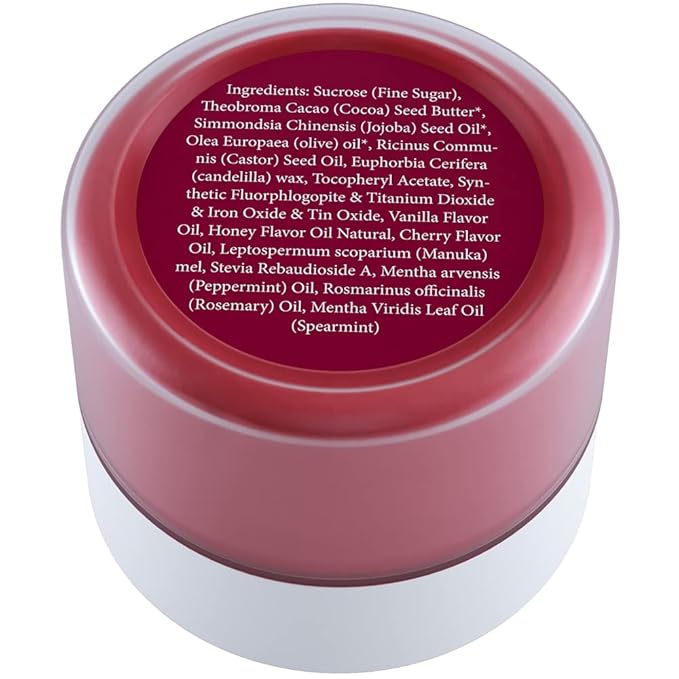 Lip Exfoliator Scrub and Lip Treatment - Gentle Lip Repair for Dry Cracked Lips and Lip Scrubs Exfoliator and Moisturizer - All Naturals Lip Brightening for Dark Lips (Cherry Honey)-VivaGrace Women