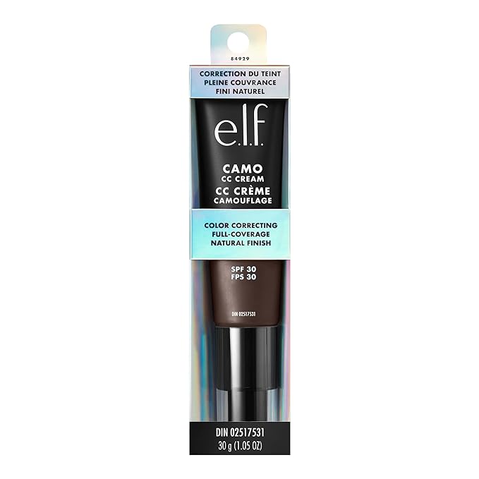e.l.f. Camo CC Cream, SPF 30 Color-Correcting Medium-To-Full Coverage Face Foundation, Delivers An Airbrushed Finish, Vegan & Cruelty-Free, Rich 660 N-VivaGrace Women