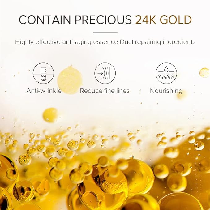 AKARY 24K Gold Eye Serum, Under-eye Firming Serum for Reduces Puffy Eyes, Dark Circles, Fine Lines, Under Eye Bags, Tightening, Hydrating Face Serum, Treatment for Skin Care with Nicotinamide and Vitamin E-VivaGrace Women