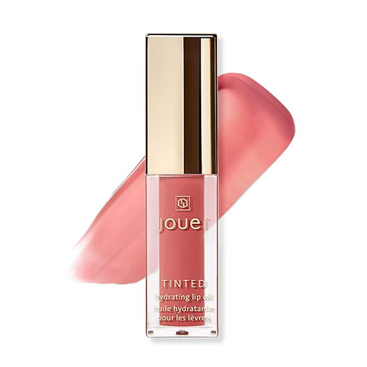 Jouer Essential Tinted Hydrating Lip Oil Gloss – Moisturizing Dry Lip Treatment Serum - Fragrance Free Tinted Lip Oil - Jojoba Seed Oil and Apricot Oil Formula-VivaGrace Women