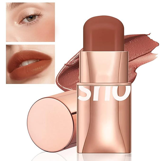 Cream Blush Stick for Cheeks Makeup,Waterproof Blush Face Stick Multi-Use Lip and Cheek Tint,Matte Finish Lightweight Easy to Blend Natural Cream Blusher Makeup for All Skin Tones- Rose Red-VivaGrace Women