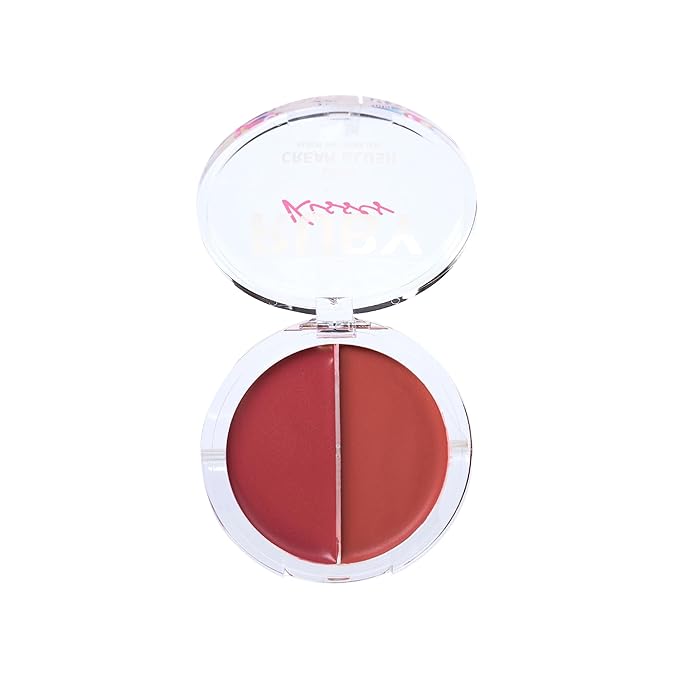 Ruby Kisses Duo Cream Blush, Smooth, Natural-Looking, Long-Lasting Face Makeup Blush for Cheeks, Lips, and Eyes, Buildable and Blendable, Infused with Green Tea, Aloe Vera Extract, and Hyaluronic Acid-VivaGrace Women