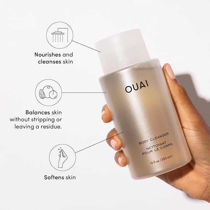 OUAI Body Cleanser, Dean Street - Foaming Body Wash with Jojoba Oil and Rosehip Oil to Hydrate, Nurture, Balance and Soften Skin - Paraben, Phthalate and Sulfate Free Skin Care Products - 10 Oz-VivaGrace Women