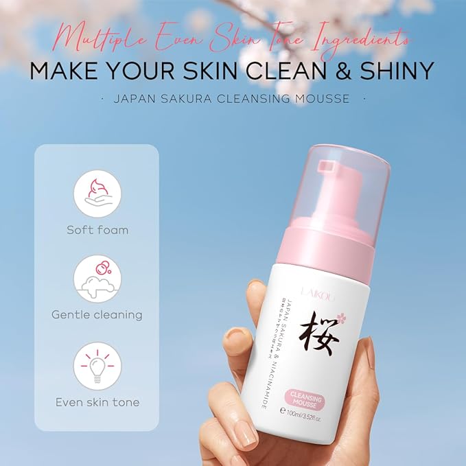 Skin Care, Skin Care Set, Hydrating Smooth Fine Lines Even Skin Tone Skin Care Kit with Cleansing Mousse, Toner, Serum, Essence Cream for Women Teen Girls Birthday Mother's Day Christmas 4pcs-VivaGrace Women