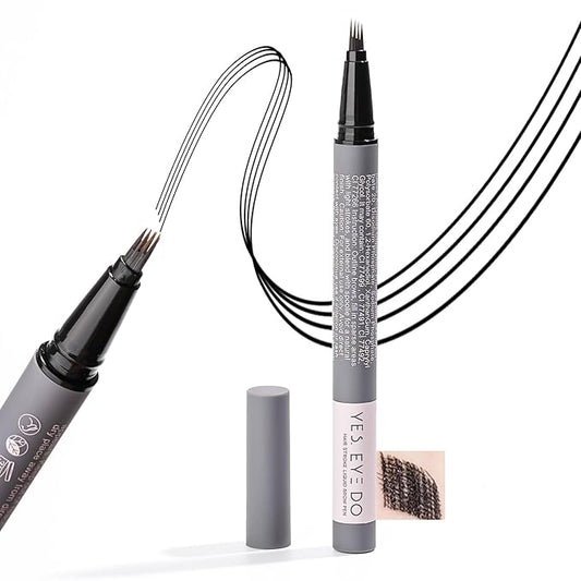 Eyebrow Pencil Black, Microblading Eyebrow Pen for Women, Long lasting Black Brow Pencil for 24H Perfect Brows, Hair Like Strokes, Smudge-Proof YES.EYE DO (Black Out- Natural Black)