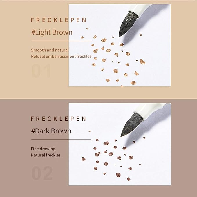 2 Pcs Freckle Pens, Natural Lifelike Freckles Makeup Tool - Dark Brown + Light Brown-VivaGrace Women