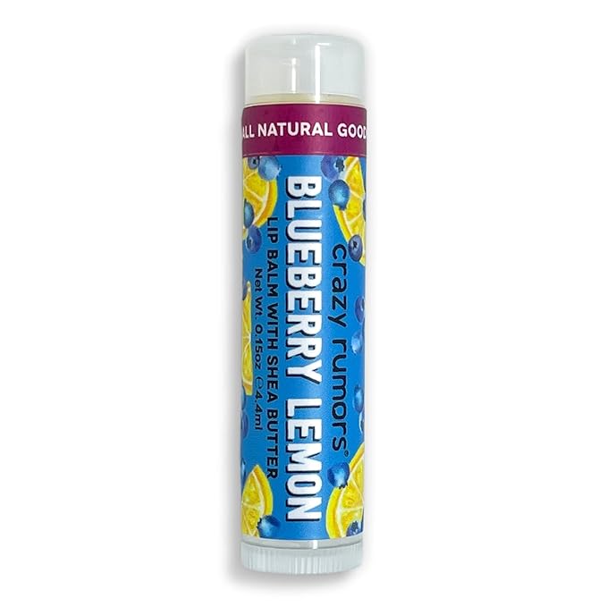 Crazy Rumors Blueberry Lemon Lip Balm. 100% Natural, Vegan, Plant-Based, Made in USA (1-Pack)-VivaGrace Women