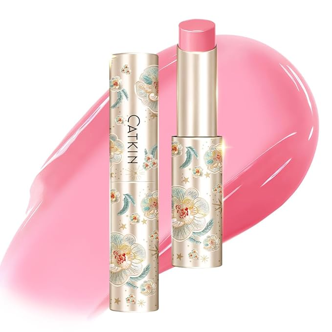 CATKIN Glossy Lip Balm Ultra Hydating Glow Lip Tinted Jelly Plump Melting Balm Shea Butter Repair Soothing For Dry Lips Dewy Finished 0.12 oz C06 BLOSSOM-VivaGrace Women