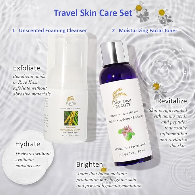 Travel Skin Care Set, Rose Geranium, 2.71 Fluid Ounce-VivaGrace Women