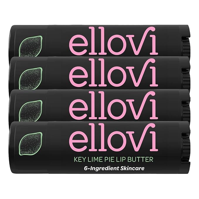 Natural Lip Butter Lip Balm - Key Lime - Pure Enough to Eat - Made With Just 6 Vegan Ingredients - Moisturizing Lip Care for All Day Hydration (4-Pack)-VivaGrace Women