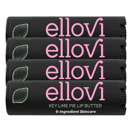 Natural Lip Butter Lip Balm - Key Lime - Pure Enough to Eat - Made With Just 6 Vegan Ingredients - Moisturizing Lip Care for All Day Hydration (4-Pack)-VivaGrace Women