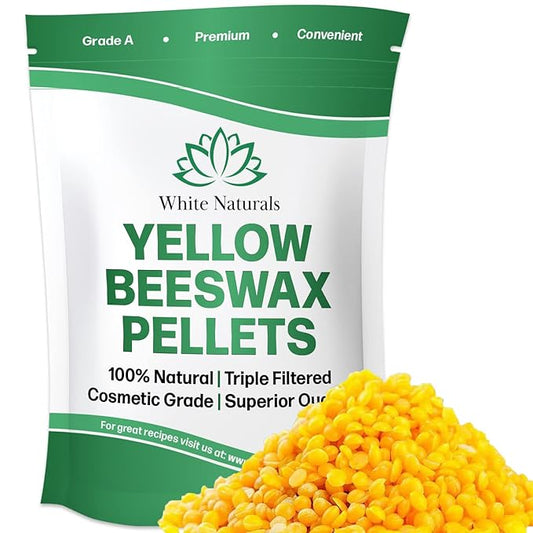 Yellow Beeswax Pellets 8oz, Pure, Natural, Cosmetic Grade, Bees Wax Pastilles, Triple Filtered, Great For DIY Lip Balms, Lotions, Candles By White Naturals-VivaGrace Women