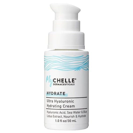 MyChelle Dermaceuticals Ultra Hyaluronic Hydrating Cream (1.0 Fl Oz) - Rich Hydration for Dry Skin with Vegan Hyaluronic Acid, Help Plump Skin and Help Reduce Appearance of Fine Lines and Wrinkles-VivaGrace Women