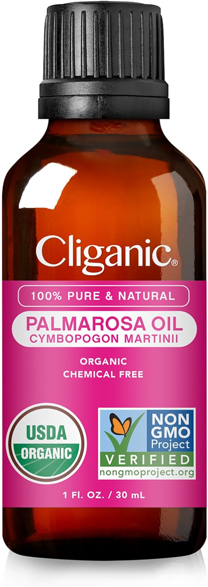 Cliganic USDA Organic Palmarosa Essential Oil, 1oz - 100% Pure Natural Undiluted for Aromatherapy | Non-GMO (Packaging May Vary)-VivaGrace Women