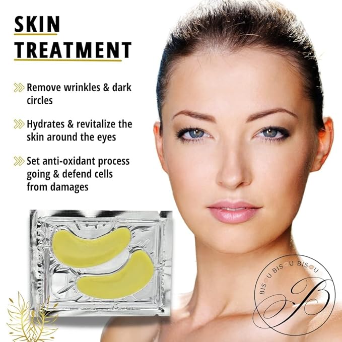 32 Pairs 24K Gold Under Eye Patches with 4 pieces of Lip Mask, Anti-Aging Eye Mask, Under Eye Mask Dark Circles and Puffiness, Wrinkles Patches with Hydrogel, Collagen Eye Pad-VivaGrace Women