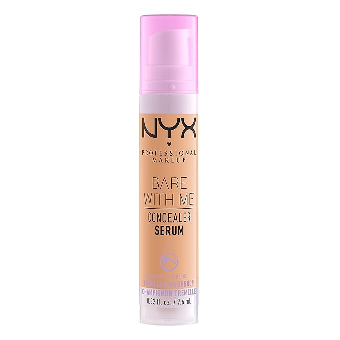 NYX PROFESSIONAL MAKEUP Bare With Me Concealer Serum, Up To 24Hr Hydration - Medium Golden-VivaGrace Women