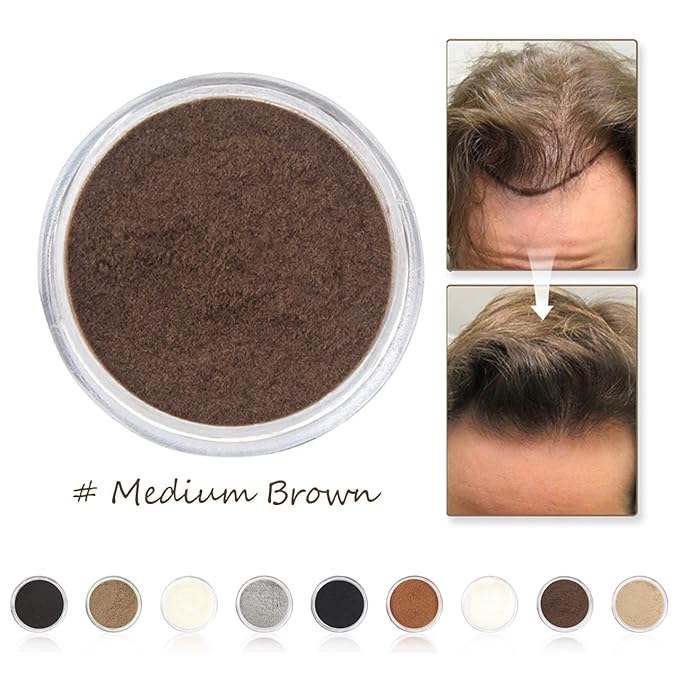 Hair Fibers for Thinning Hair for Women All-Natural Hair Building Fibers 0.98 Oz Hair Volume Powder Bald Spot Cover Up for Men & Women (Medium Brown)-VivaGrace Women
