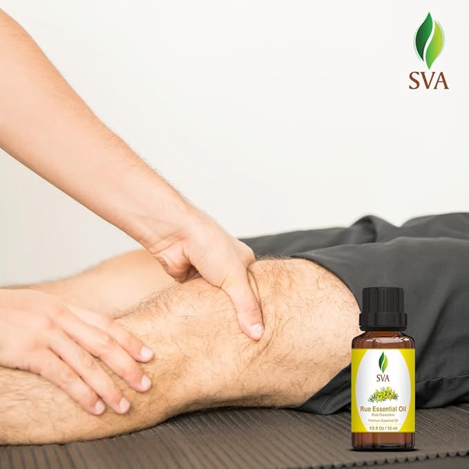 SVA Rue Essential Oil – 1/3 Fl Oz – 100% Natural Rue Oil - for Diffuser, Hair Care, Face, Skin Care, Aromatherapy, Scalp and Body Massage, Soap and Candle Making-VivaGrace Women