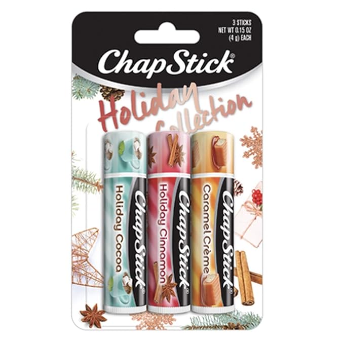 Chapstick Holiday Collection 2017, Pack of 3, Holiday Cinnamon, Caramel Creme & Holiday Cocoa, 0.15 Oz Ea-VivaGrace Women