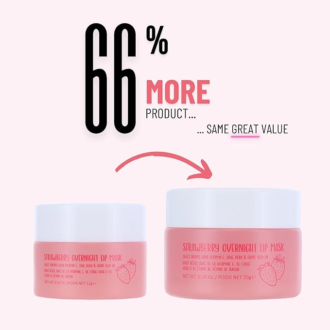 W7 Super Sweet Dreams Strawberry Lip Mask - Vitamin E, Aloe Vera and Grape Seed Oil - For Hydrated, Full Looking & Irresistible Lips - 0.67 Fl Oz-VivaGrace Women