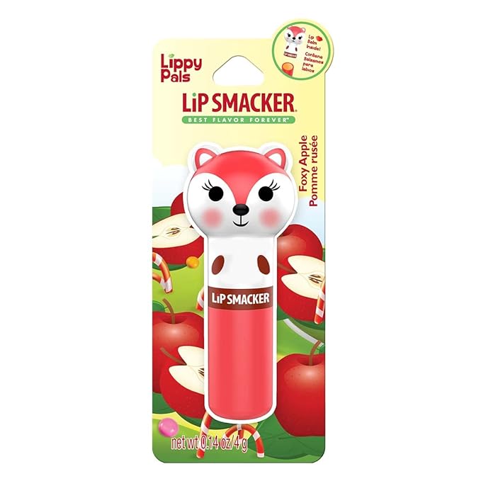 Lip Smacker Lippy Pals Fox, Flavored Moisturizing & Smoothing Soft Shine Lip Balm, Hydrating & Protecting Fun Tasty Flavors, Cruelty-Free & Vegan - Foxy Apple-VivaGrace Women