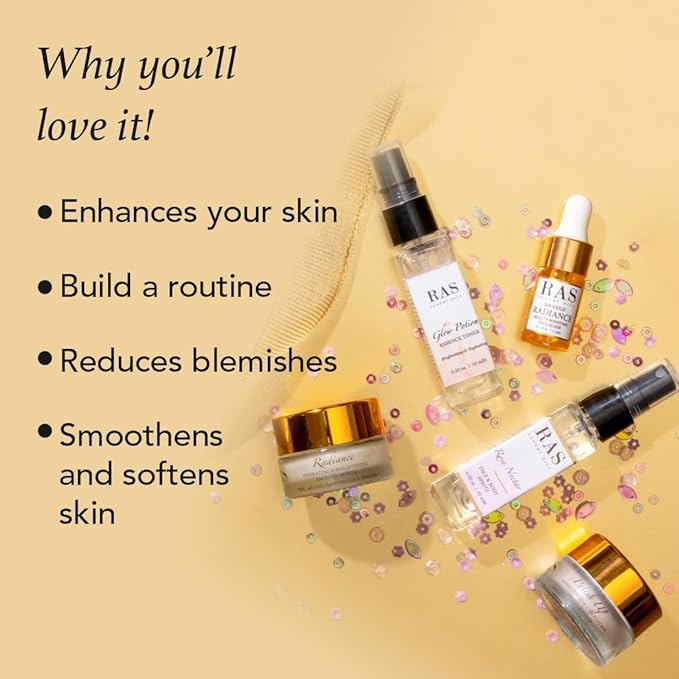 Quick Glow Kit, Hydrating Essence Toner, Exfoliating Face Cleanser, 24K Gold Face Elixir, Face Gel Serum, Face & Body Toner | Smoothens & Softens Skin, Deep Cleanser | Set of 5 - RAS LUXURY OILS-VivaGrace Women