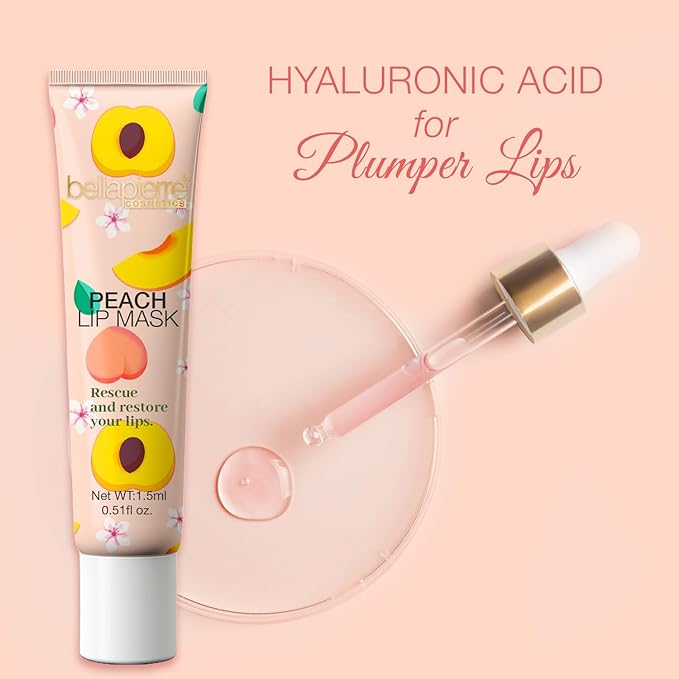 bellapierre Cosmetics Peach Lip Mask | Lip Plumping Mask with Hyaluronic Acid | Moisturizing Lip Balm for Daily Use-VivaGrace Women