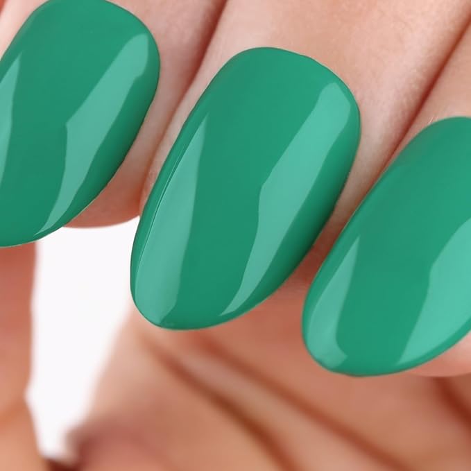 Imtiti Gel Nail Polish, 1 Pcs 15ml Green Color Gel Polish Soak Off Nail Art Manicure Salon DIY Nail Lamp Gel Nail Design Decoration at Home Gift for Women, 0.5 Fluid Ounces
