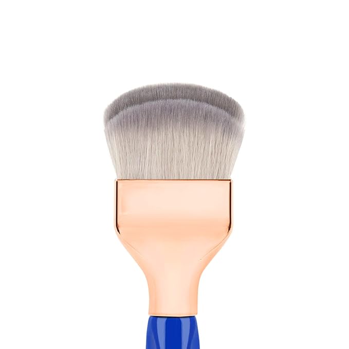 Bdellium Tools Professional Makeup Brush - Golden Triangle 972 Large Rounded Double Dome Blender - With All Vegan and Soft Synthetic Fibers, For Foundation Application & Blending (Blue, 1pc)-VivaGrace Women