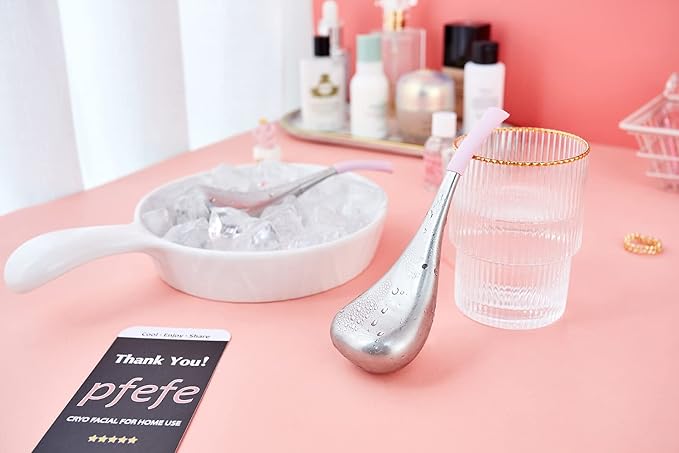 Cryo Sticks Facial Skin Care Ice Globes for Women Face Eyes, Stainless Steel Face Beauty Tools for Girls Ladies, Esthetician Supplies Cooling Spa Globes with Storage Case-VivaGrace Women