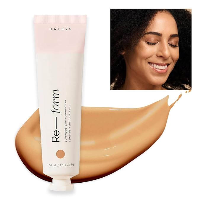 HALEYS Re-form Luminous Skin Foundation, VEGAN + CRUELTY-FREE, Blurs, Conceals, Blendable, Buildable Med-to-Full Coverage, Weightless, Oil-free, All-Day Wear, Hyaluronic Acid, All skin types (5.0)-VivaGrace Women