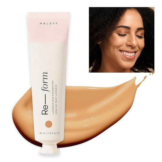 HALEYS Re-form Luminous Skin Foundation, VEGAN + CRUELTY-FREE, Blurs, Conceals, Blendable, Buildable Med-to-Full Coverage, Weightless, Oil-free, All-Day Wear, Hyaluronic Acid, All skin types (5.0)-VivaGrace Women