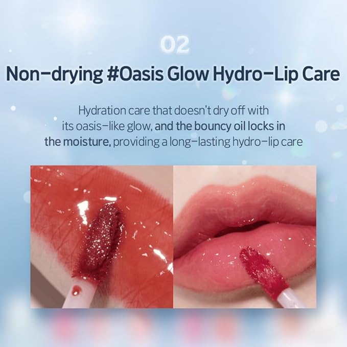 ETUDE Over Glowy Lip Stain Tint #14 Hey Pearl | Non-Sticky Vegan Lip Tint | Moisturized & Long-lasting Lip Gloss | Daily Tint for Dry Lips, Korean Makeup-VivaGrace Women