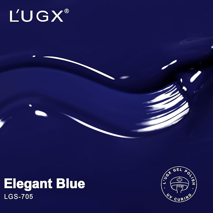 L'UGX Dark Blue Gel Nail Polish - Navy Color, 15ML, Long Lasting UV Gel, DIY Manicure & Pedicure, Salon Holiday Gifts for Women LGS-705