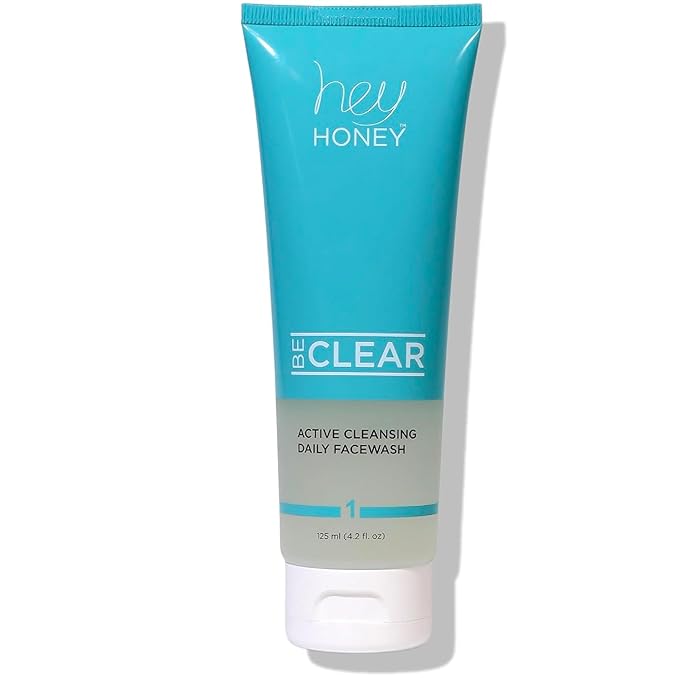Hey Honey Skincare Be Clear Acne Routine | Daily Active Cleansing Face Wash | Youth & Young Adults, Blemishes Prone | Propolis & Gentle Exfoliating Acids | Fast & Long Lasting Oil Control | 5 fl oz-VivaGrace Women