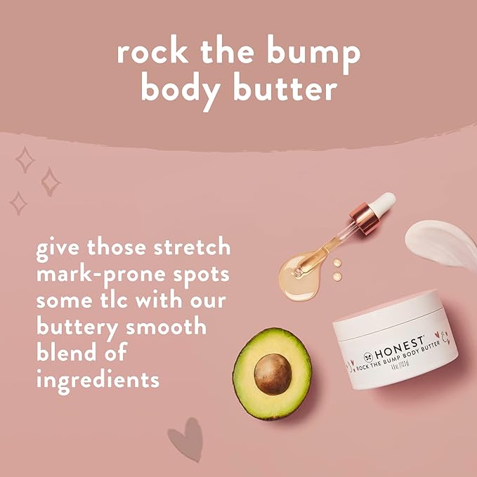 The Honest Company Honest Mama Body + Belly Bump Love Bundle | Moisturizing, Plant-Based Oil + Stretch Mark Butter Cream-VivaGrace Women
