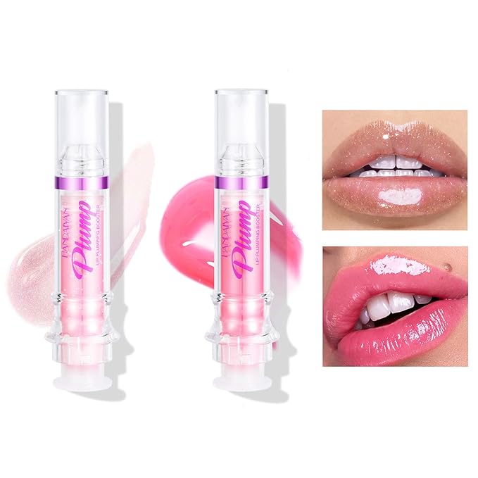 Lip Plumping Booster, Plumping Lip Oil with Chili Extract, Plump & Pout Lip Plumper, Slightly Spicy Lip Plumping Gloss, Fuller Lips Instantly, Hydrating, High-Shine-VivaGrace Women